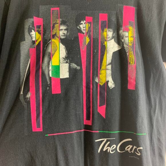 vintage 1987 THE CARS DOOR TO DOOR double sided single stitch tee shirt LARGE - Picture 1 of 8